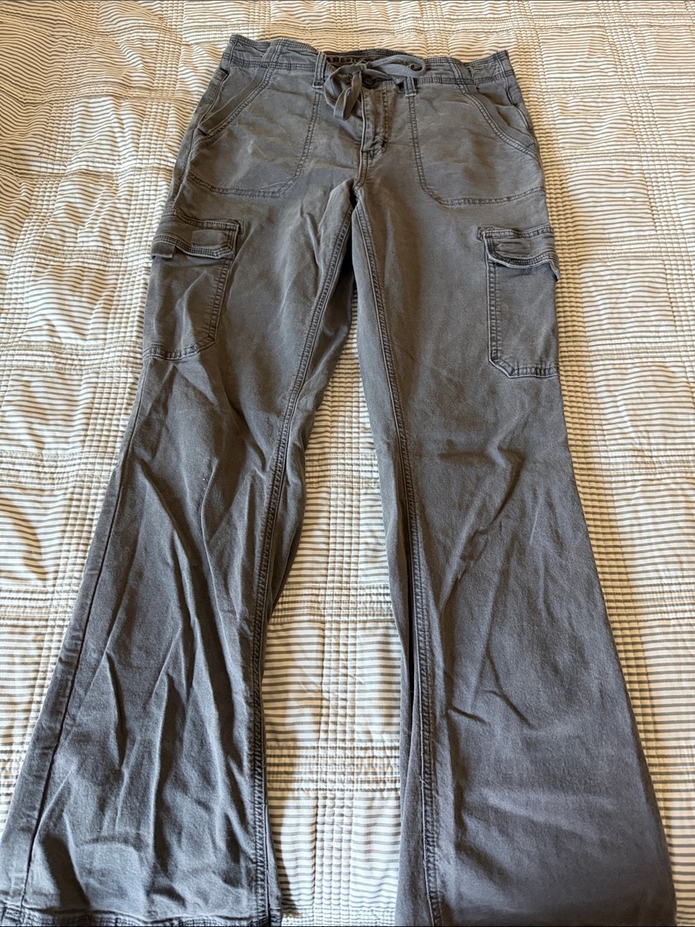 American Eagle Outfitters Gray Cargo Flare Jeans